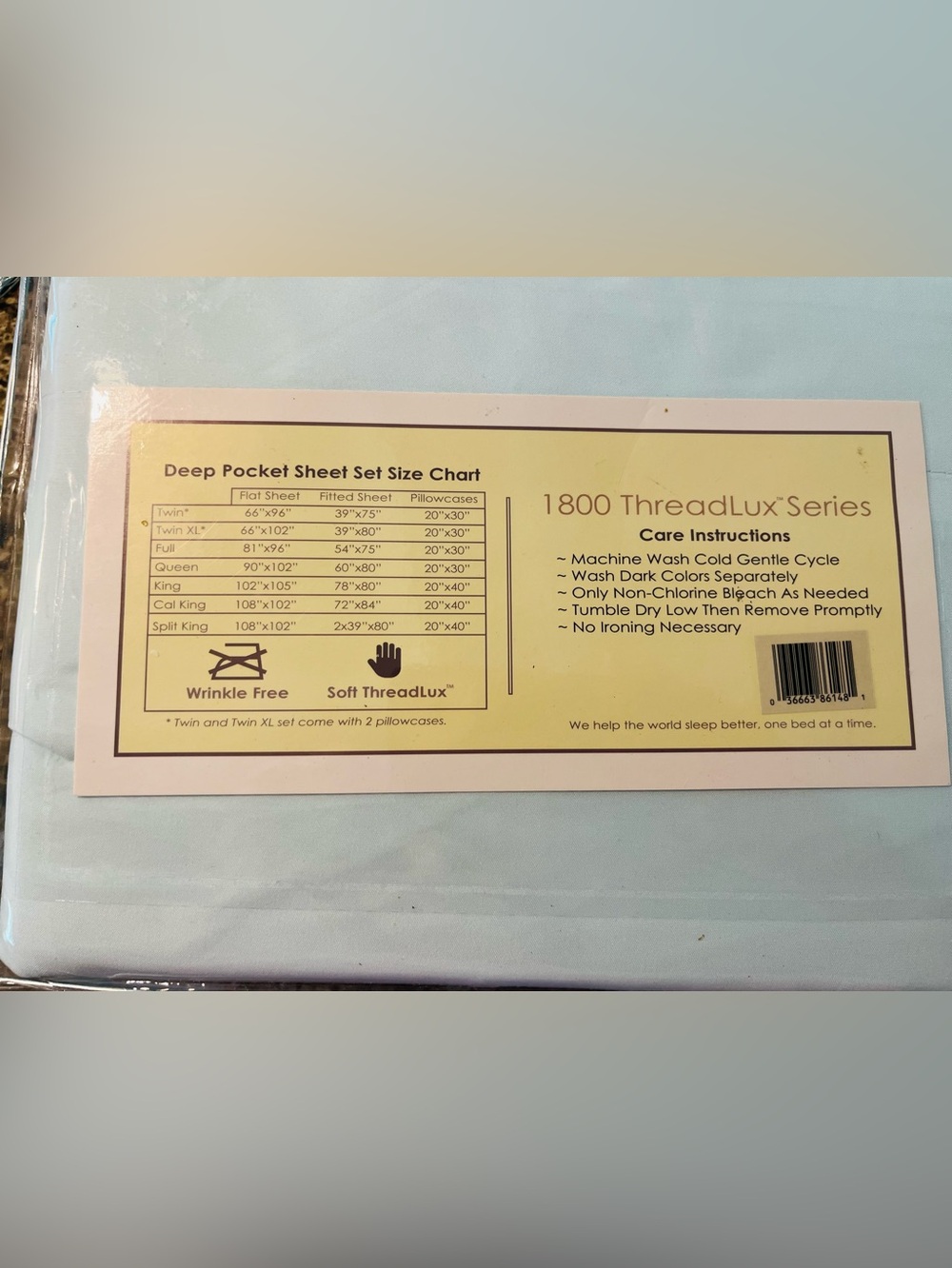 ThreadLux full-size thread count bed sheet set. - Picture 2 of 4